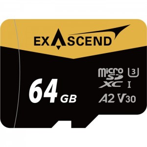 Карта памяти Exascend microSDXC Catalyst UHS-I V30 (170/140 MB/s) 64GB