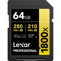 Карта памяти Lexar SDXC Professional GOLD UHS-II V60 (280/210 Mb/s) 64Gb